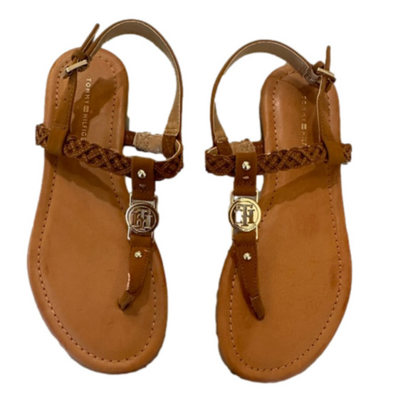 Tommy Hilfiger Sandals Thongs Brown - Size 6.5 - Picture 1 of 5